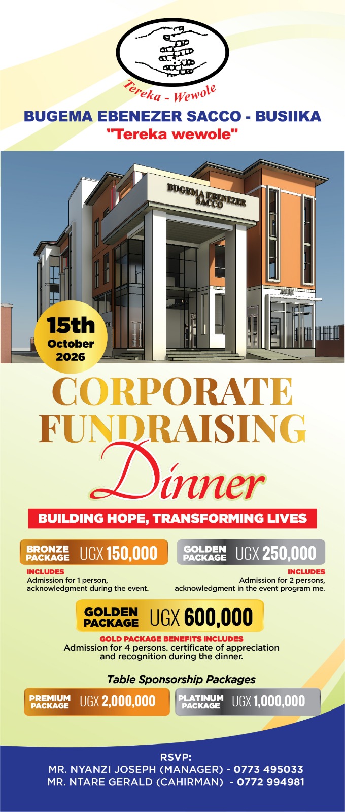 Corporate Fundraising Dinner, Building Hope